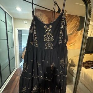 Black and Gold Embroidered Dress